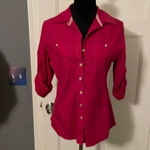 Converse Women's Bright Pink Button-Down Shirt